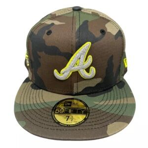 New Era Atlanta Braves Camo 59FIFTY‎ Fitted Hat 1995 WS Side Patch 7-1/2